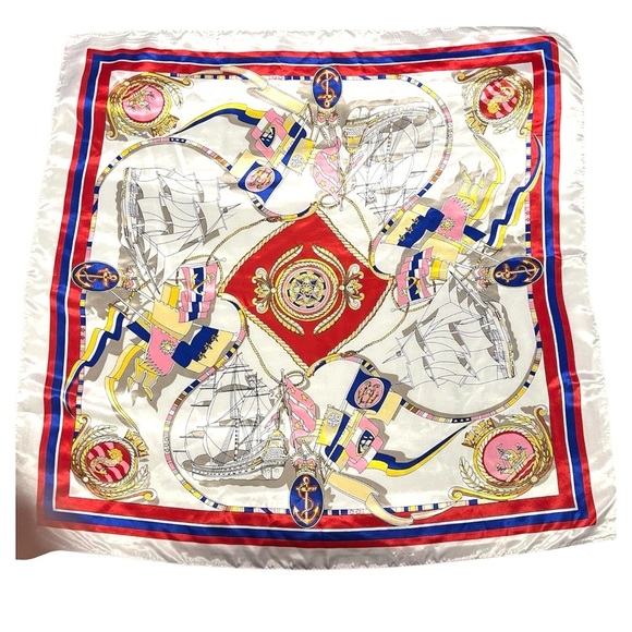 Women's Silky Fashion Scarf NWT Nautical Silky Scarf - Picture 2 of 3